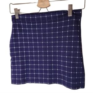 Plaid small forever 21‎ dark blue mini skirt